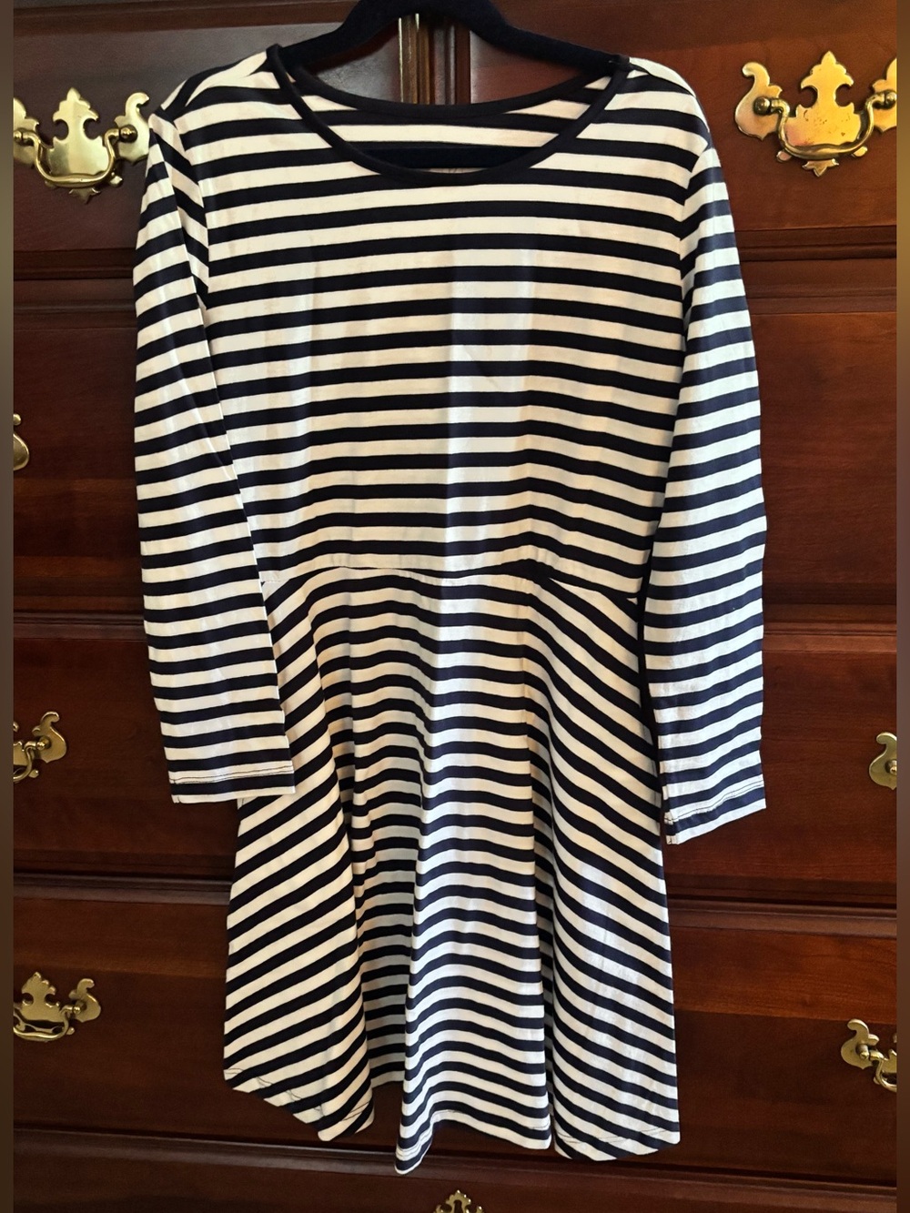 Primary blue white striped twirl dress size 12